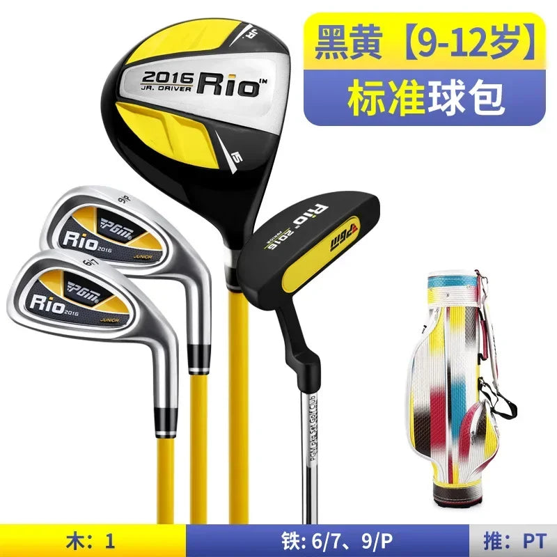 PGM 3-12 Age Boys Girls Kids Golf Club Full Sets Gift Children's Junior School Practice Learning Carbon Swing Putter Bag