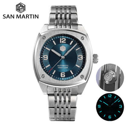 San Martin 39.5mm Original Design Square Sports Style High Quality Classic Luxury Men Mechanical Watches Sapphire 10Bar BGW-9