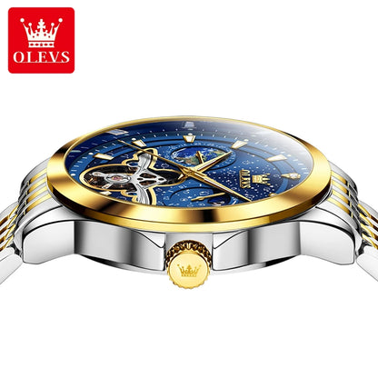 Classic Blue Steel Classic Tourbillon Men Mechanical Watches Business Waterproof Watch Luxury Brand Automatic Watch reloj hombre