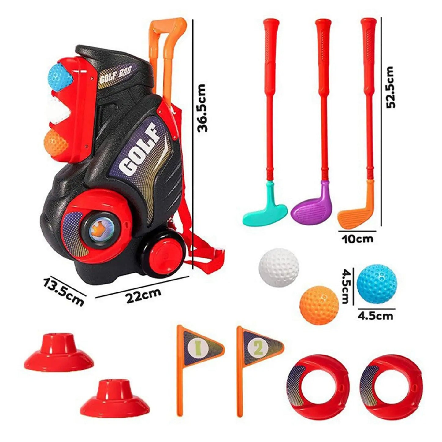 Toddlers Golf Set Putter Gifts Kids Golf Clubs Kids Golf Suitcase Game Play Set for Boys Girls 2 3 4 5+ Years Old Children Kids