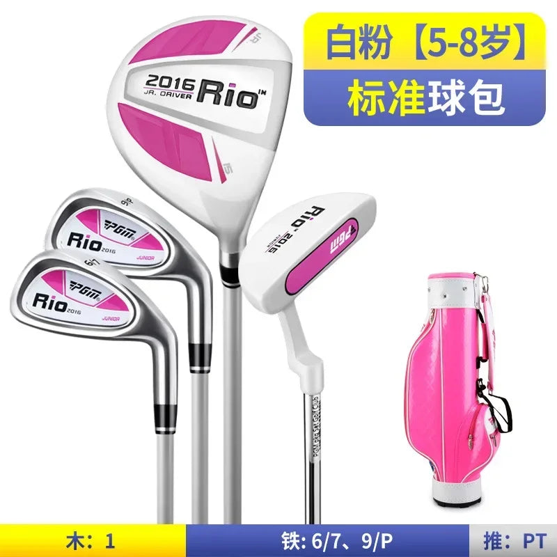 PGM 3-12 Age Boys Girls Kids Golf Club Full Sets Gift Children's Junior School Practice Learning Carbon Swing Putter Bag