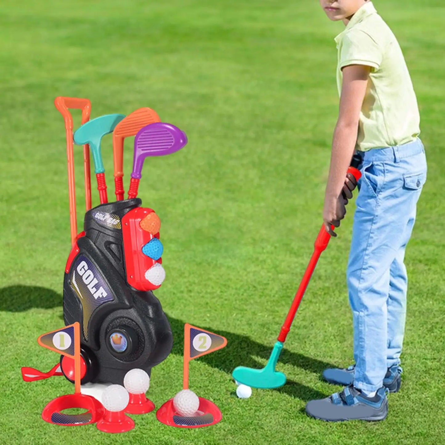 Toddlers Golf Set Putter Gifts Kids Golf Clubs Kids Golf Suitcase Game Play Set for Boys Girls 2 3 4 5+ Years Old Children Kids