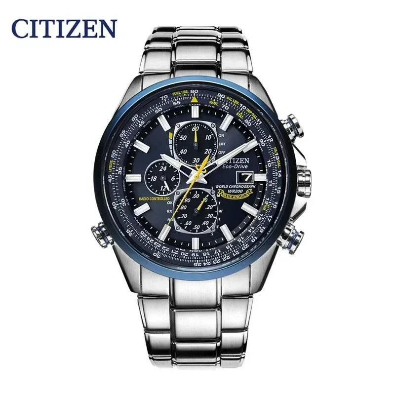 CITIZEN Watches for Men Blue Angel Reloj Hombre Quartz Luxury Shockproof Stainless Steel Dual Display Automatic Time Watches