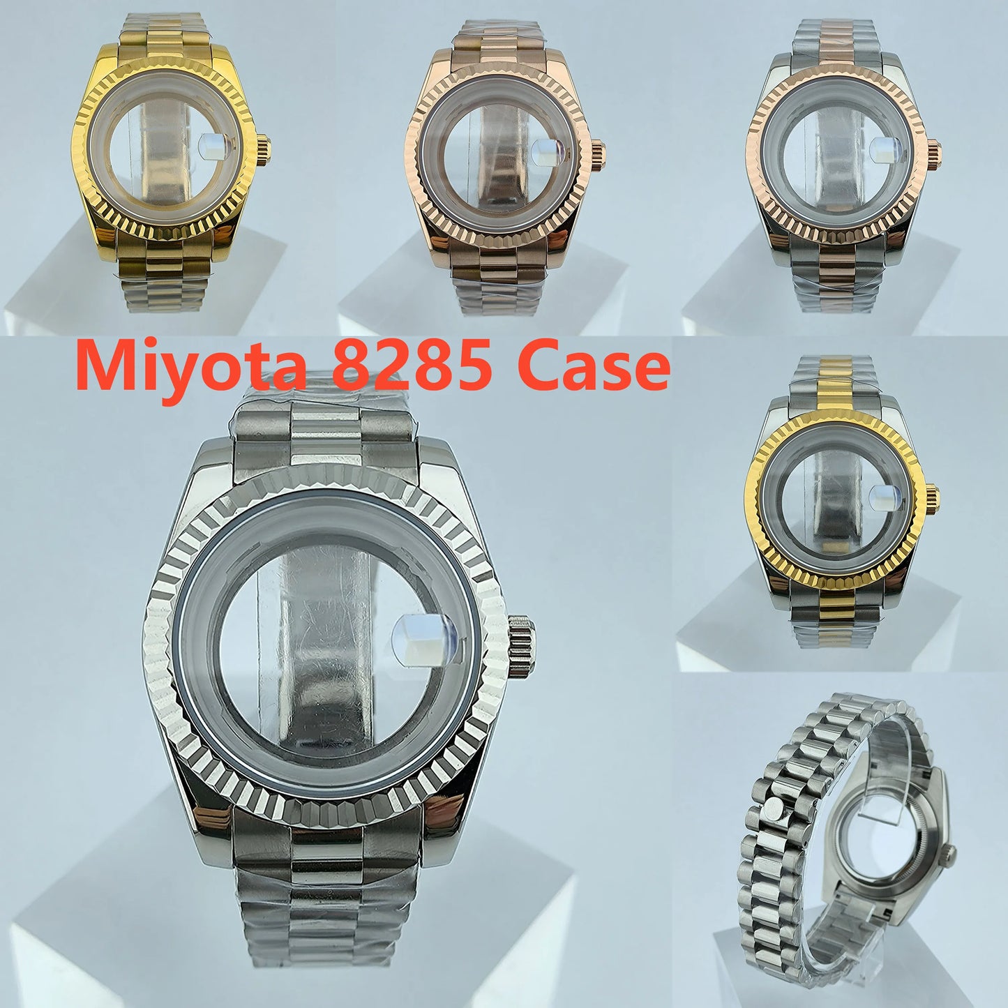 39mm Miyota8285 case watch case stainless steel men automatic watch sapphire glass suitable for 8285 movement watch accessories