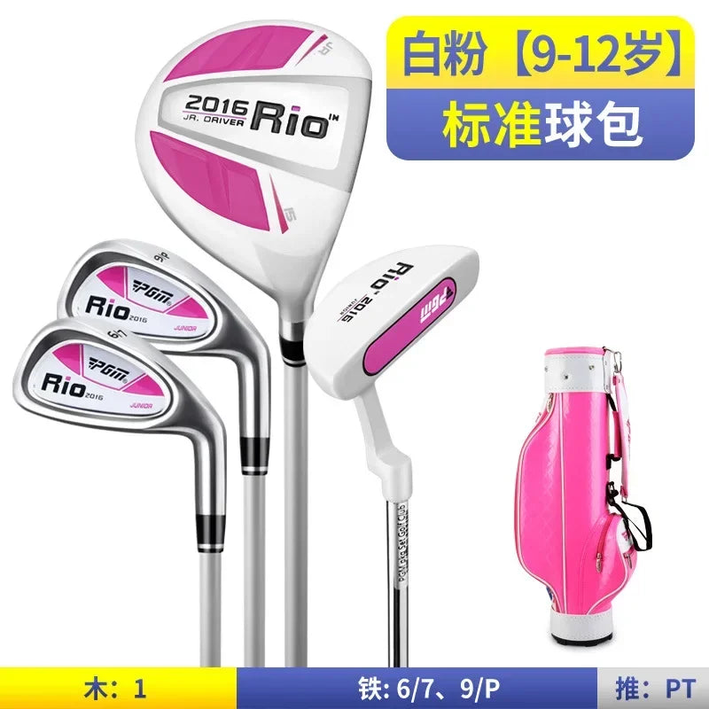 PGM 3-12 Age Boys Girls Kids Golf Club Full Sets Gift Children's Junior School Practice Learning Carbon Swing Putter Bag