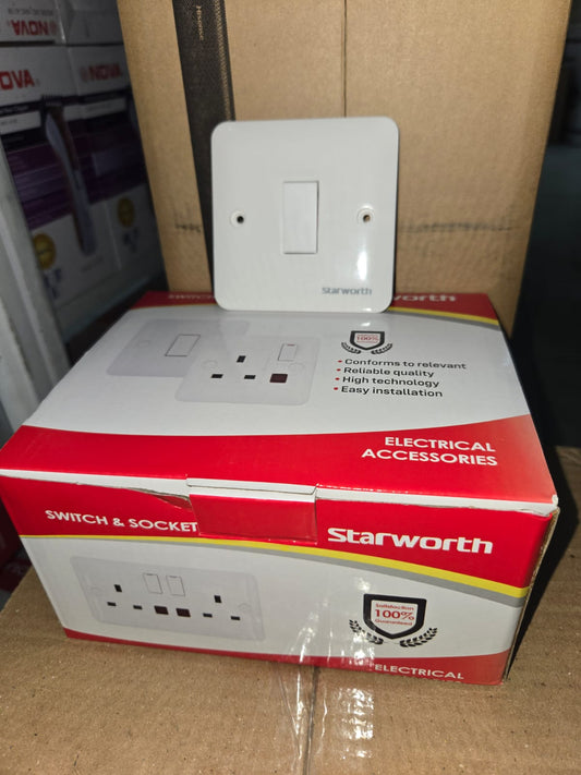 STARWORTH 1GANG 2WAY SWITCH 13AMP ONLY ON WHOLESALE