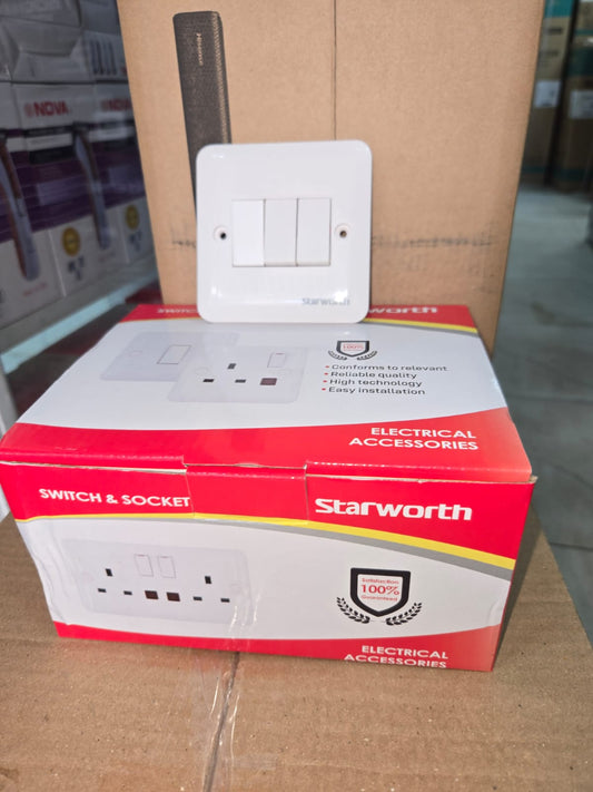 STARWORTH 3GANG 2WAY SWITCH ON WHOLESALE