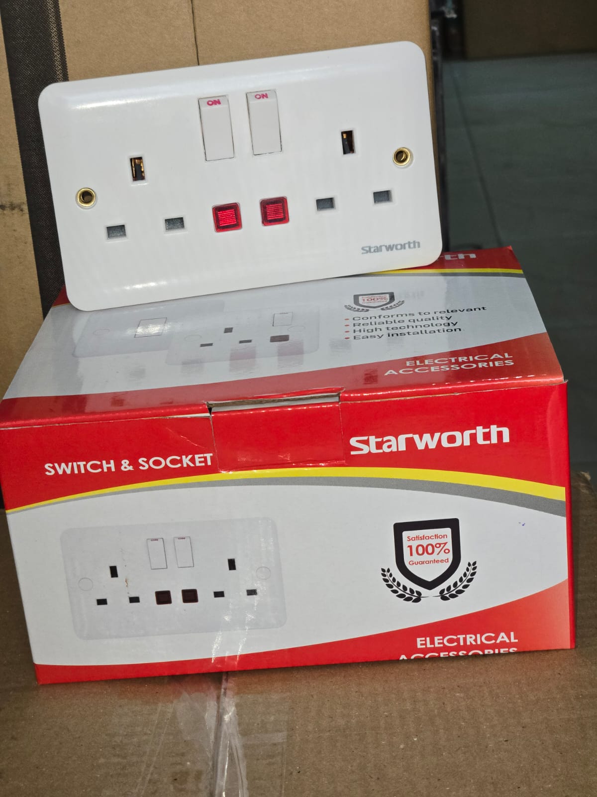 HIGH QUALITY STARWORTH DOUBLE SOCKET SWITCH 13AMP WHOLESALE ONLY