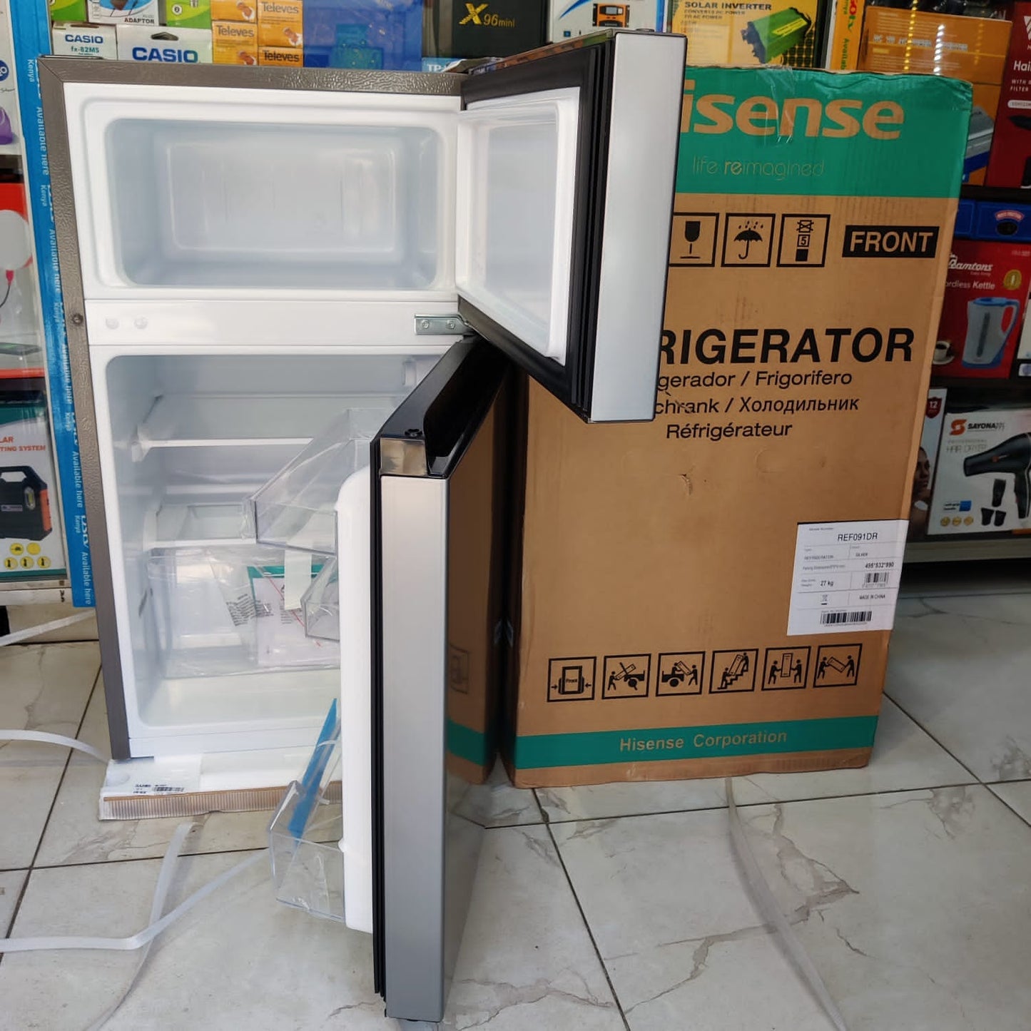 Hisense 91L Double Door Fridge REF091DR on offer